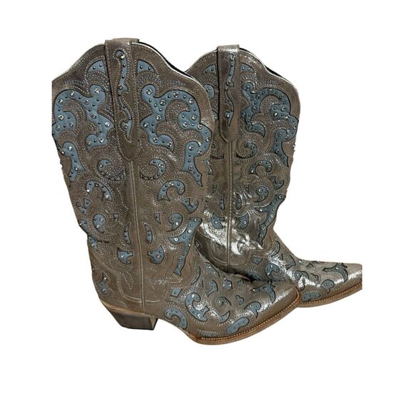 J.B. Dillon Bellflower Western Women's Sparkle Boots Size 11 - Picture 3 of 10